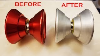 How to strip anodized metal tutorial How to remove anno from a yoyo or any metal tutorial [upl. by Imnubulo]