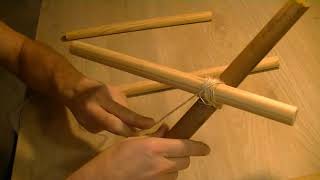 How to make a diagonal lashing  DIY  wood amp rope [upl. by Gib]