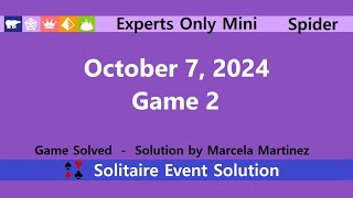 Experts Only Mini Game 2  October 7 2024 Event  Spider [upl. by Edik]