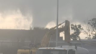 Just minutes ago Video shows Chicago IL tornado near OHare [upl. by Adamek]