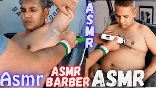 ASMR chest trimming underarms shave  How to Trim Chest hair and Under ram Shave [upl. by Ellehcram176]