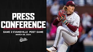 BASEBALL  GAME 2 EVANSVILLE POST GAME PRESS CONFERENCE [upl. by Ardnusal230]