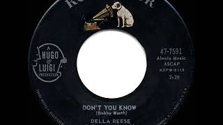 1959 HITS ARCHIVE Don’t You Know  Della Reese a 1 record [upl. by Elmer]