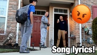 SAYING SONG LYRICS AT PEOPLES DOORSTEP PRANK [upl. by Constant]