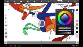 Galaxy Note 101 Woody woodpecker cartoons speed drawing [upl. by Tipton12]