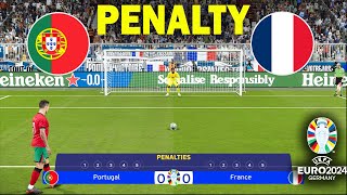 🔴LIVE  PORTUGAL vs FRANCE  Penalty Shootout  UEFA Euro 2024  RONALDO vs MBAPPE  PES Gameplay [upl. by Katuscha]