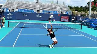 オジェアリアシムのスピンサーブ（スロー）  Felix Auger Aliassime Spin Serve Slow Motion [upl. by Eiramaliehs]