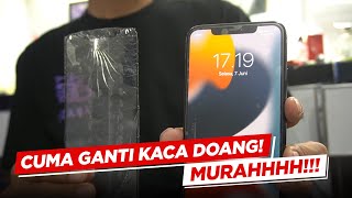 Service iPhone X pecah tanpa ganti LCD Harganya MarZoom 193 [upl. by Tlihcox]