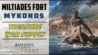 Miltiades Fort Mykonos  Loot Treasure amp War Supply Location  ASSASSINS CREED ODYSSEY [upl. by Gass365]