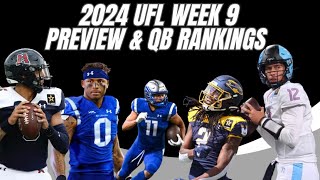 UFL Week Nine Preview and Quarterback Rankings [upl. by Linehan]