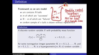 Hypergeometric distribution [upl. by Eivi261]