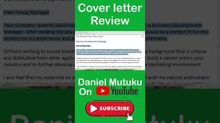 Cover Letter for job application 2022 examples  Cover Letter Review Shorts [upl. by Carew973]