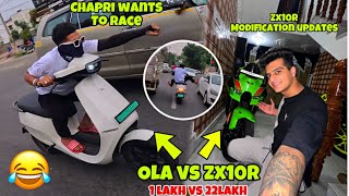 Chapri Rider Wants to Rce 😂  OlA vs ZX10r 😰  JS Records Bike Modification start😍 [upl. by Reinhard]