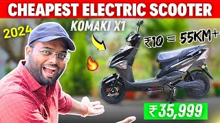 Cheapest Electric Scooter In India 2024⚡₹35999  Komaki X1 Electric Scooter  Detailed Review 🔥 [upl. by Oakley]