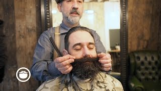 NY Beard Getting a Trim  Cut and Grind [upl. by Ralyat]