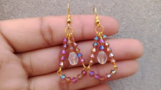 Diy Earrings How to make beaded earrings Earrings Banany Ka Tarika Saima Create Ideas [upl. by Agnella]