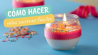 Cómo hacer velas caseras fáciles [upl. by Senoj]