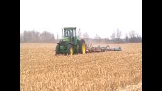 John Deere 7810 discing corn stalks near New Madison Ohio [upl. by Litsyrk]