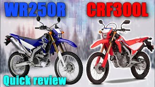 Honda CRF300L vs Yamaha WR250R which is the best dual sport motorcycle for you [upl. by Lennor]