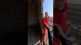 Moneyheist rooftop freerun pov😂moneyheist rooftop parkour freerunning parkourlife [upl. by Mansoor]