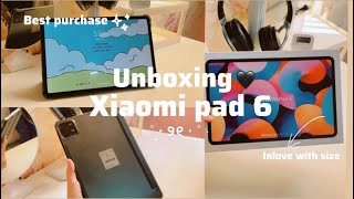 Unboxing xiaomi pad 6  Black color tab 🖤  aesthetic unboxing ☁️  azvia firoz [upl. by Bald589]