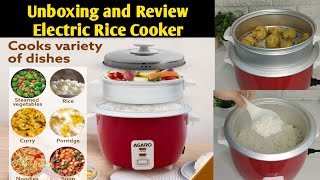 How To Use an Electric Rice Cooker  Unboxing and Review AGARO Elegant Electric Rice Cooker [upl. by Eussoj]