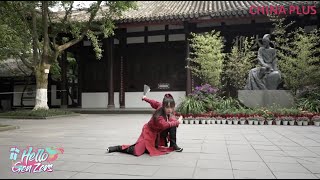 Young kung fu master demonstrates fan skills [upl. by Jaime416]