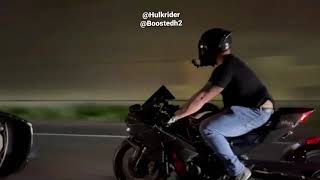 303whp Ninja H2 vs 1600whp Nissan GTR 60180mph [upl. by Mauri]