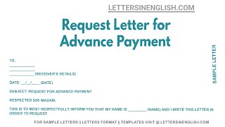 Request Letter for Advance Payment  Sample Letter Requesting for the Advance Payment [upl. by Redan162]