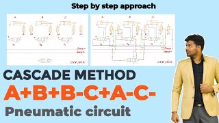 Cascade method  3 cylinders  ABBCAC Sequence Pneumatic circuit  Hydraulics and pneumatics [upl. by Silyhp]