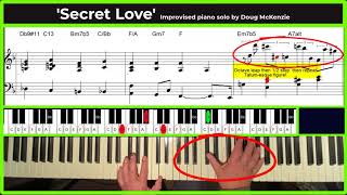 Secret Love Sammy Fain  jazz piano tutorial [upl. by Rogerson146]