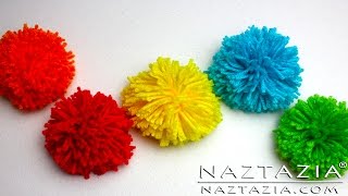 HOW to MAKE a POM POM  DIY Tutorial for Yarn Pom Poms [upl. by Worthy]