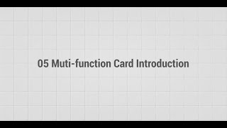 05 Multi function card [upl. by Oleusnoc579]