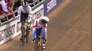 DMITRIEV  LEVY  Mens Sprint Quarterfinals Race 2  2013 UCI World Track Championships Minsk [upl. by Talyah]