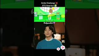 Bts reaction on smile challenge bts rm jin jhope suga jimin v jungkook shorts [upl. by Ynor]