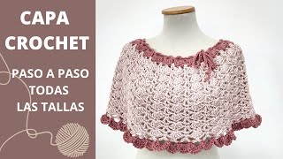 Cómo tejer capa a crochet en todas las tallas  Crochet paso a paso [upl. by Nat]