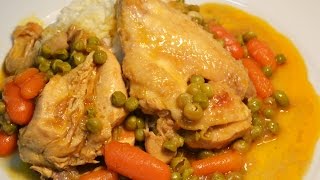 Receita de frango estufado com ervilhas by necasdevaladares [upl. by Dnalloh]