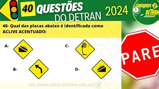 Questões MAIS COBRADAS da Prova teórica do Detran 2024 prova do detran 2024 simuladodetran2024 [upl. by Winn]