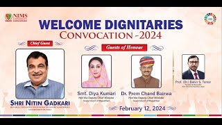 NIMS University Convocation 2024  Sh Nitin Gadkari Smt Diya Kumari and Dr Prem Chand Bairwa [upl. by Carolyn286]