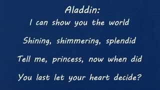 A whole new world  Disney Aladdin lyrics [upl. by Bev]