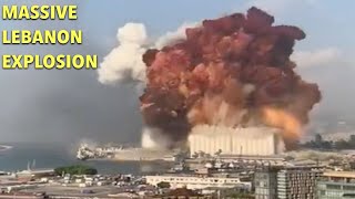 MASSIVE Beirut Lebanon EXPLOSION ALL ANGLES Compilation [upl. by Kcirdehs482]