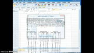 SplitPlot ANOVA Data Input [upl. by Clementina658]