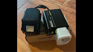 ✅ Spannungswandler 18 Volt auf 230 Volt mit Makita Akkus Steckdosen versorgen  200W Inverter [upl. by Raviv644]