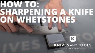 How to sharpen a knife on whetstones  Knivesandtoolscom [upl. by Cedar]