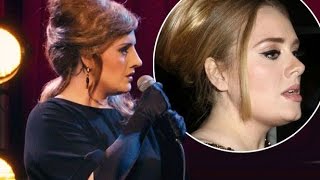 Adele goes undercover with fake nose and chin as she impersonates HERSELF for BBC sketch [upl. by Finzer186]