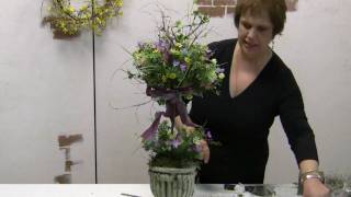 How To Make A Spring Topiary with Silk Flowers  Great For An Easter Centerpiece [upl. by Selestina]