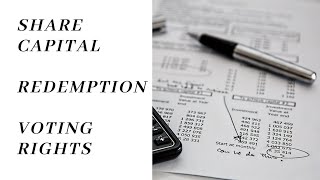 Part 2  Share Capital Redemption Voting rights Company law CACs bcomLLB  CORPORATE [upl. by Soilisav29]