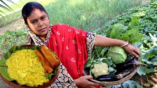 স্বাদ দ্বিগুন করা গোপন পদ্ধতি সহ গোবিন্দভোগ খিচুড়ি সাথে মুচমুচে বেগুনি l Veg Gobindobhog Khichuri [upl. by Marybeth980]