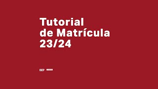 Tutorial de Matrícula 20232024 [upl. by Ettenad]