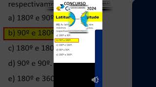 01  Latitude e Longitude Geografia  Conhecimentos Gerais Correios  Concurso Correios 2024 ibfc [upl. by Tobit]